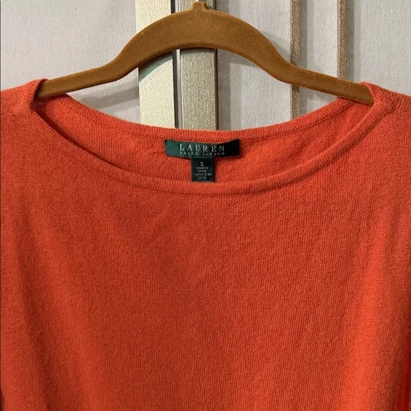 Lauren by Ralph Lauren, orange, boatneck sweater, women’s size small - Picture 2 of 7